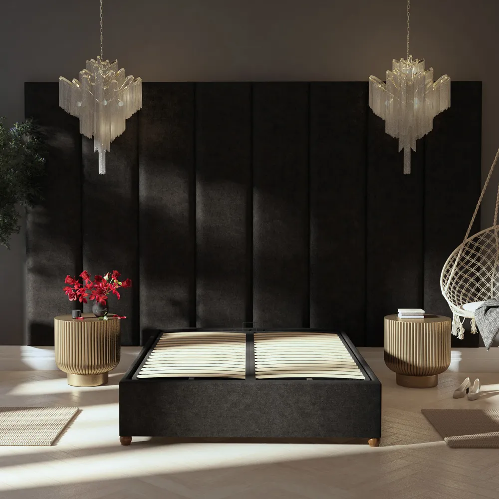 Llewelyn-Bowen Wall Mounted Headboard Panel - Grey, Linen