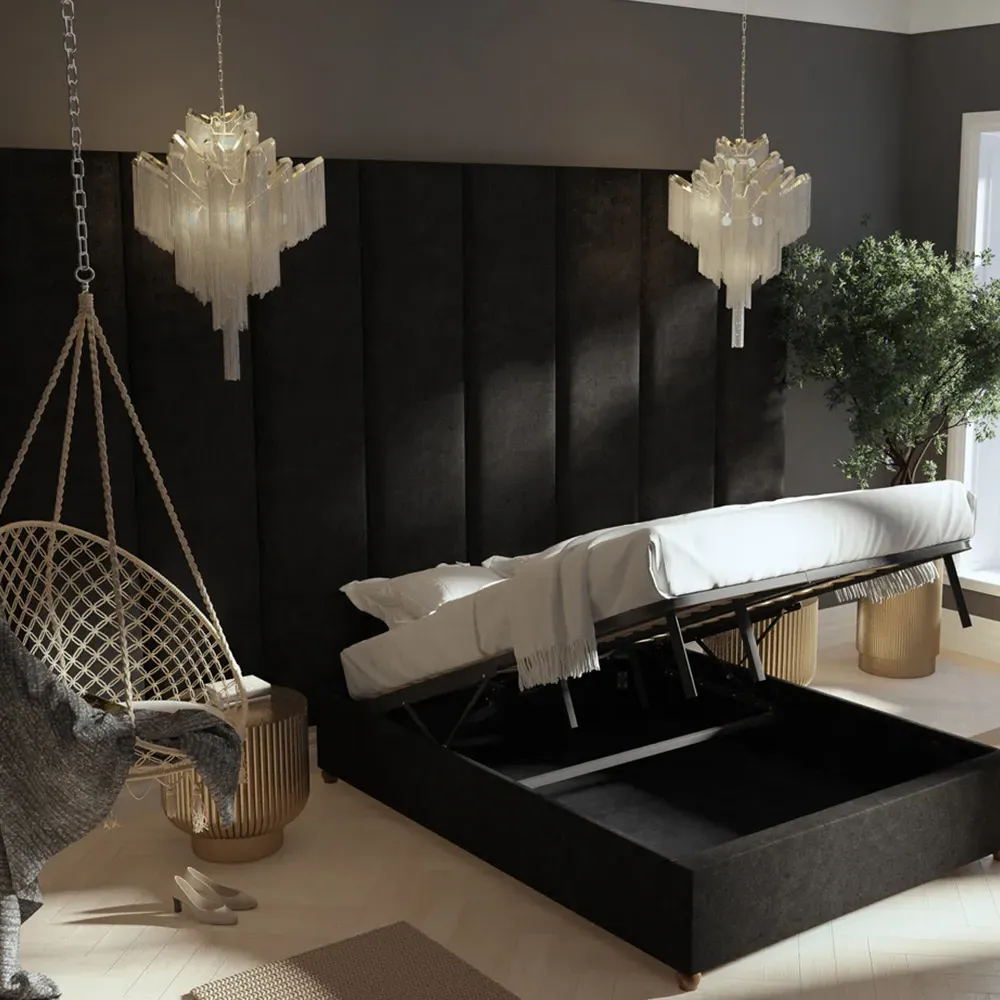 Llewelyn-Bowen Wall Mounted Headboard Panel - Grey, Linen