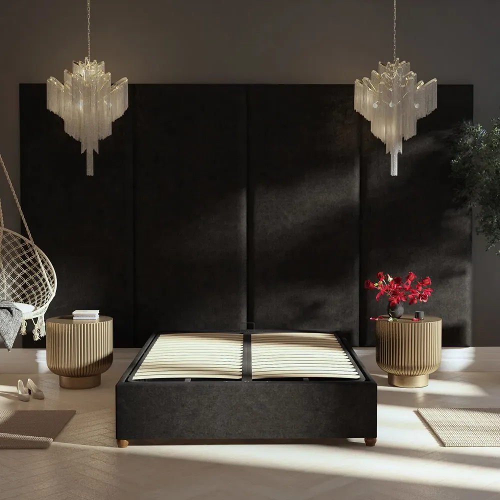 Llewelyn-Bowen Wall Mounted Headboard Panel - Grey, Linen