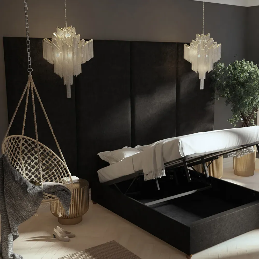 Llewelyn-Bowen Wall Mounted Headboard Panel - Grey, Linen