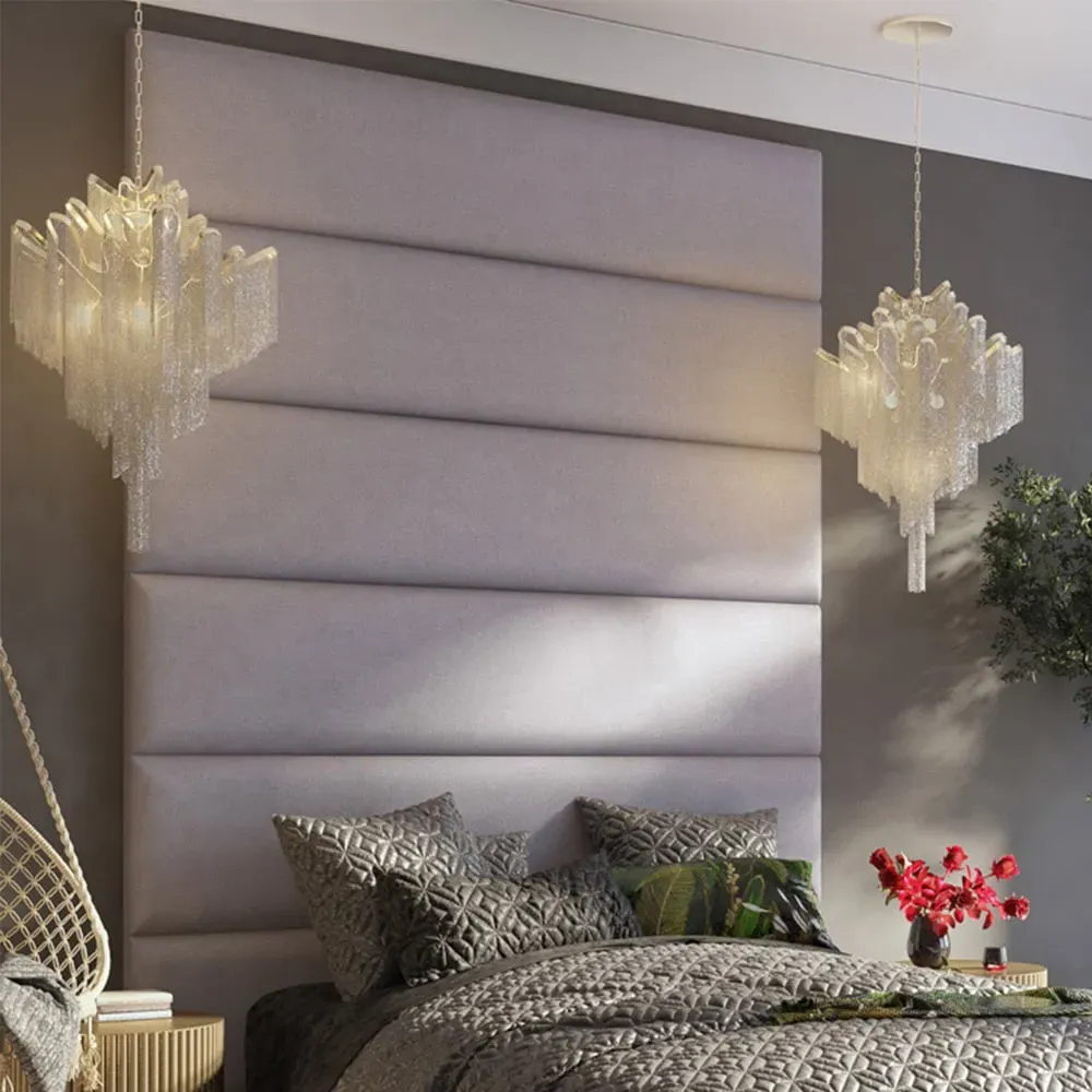 Llewelyn-Bowen Wall Mounted Headboard Panel - Grey, Linen