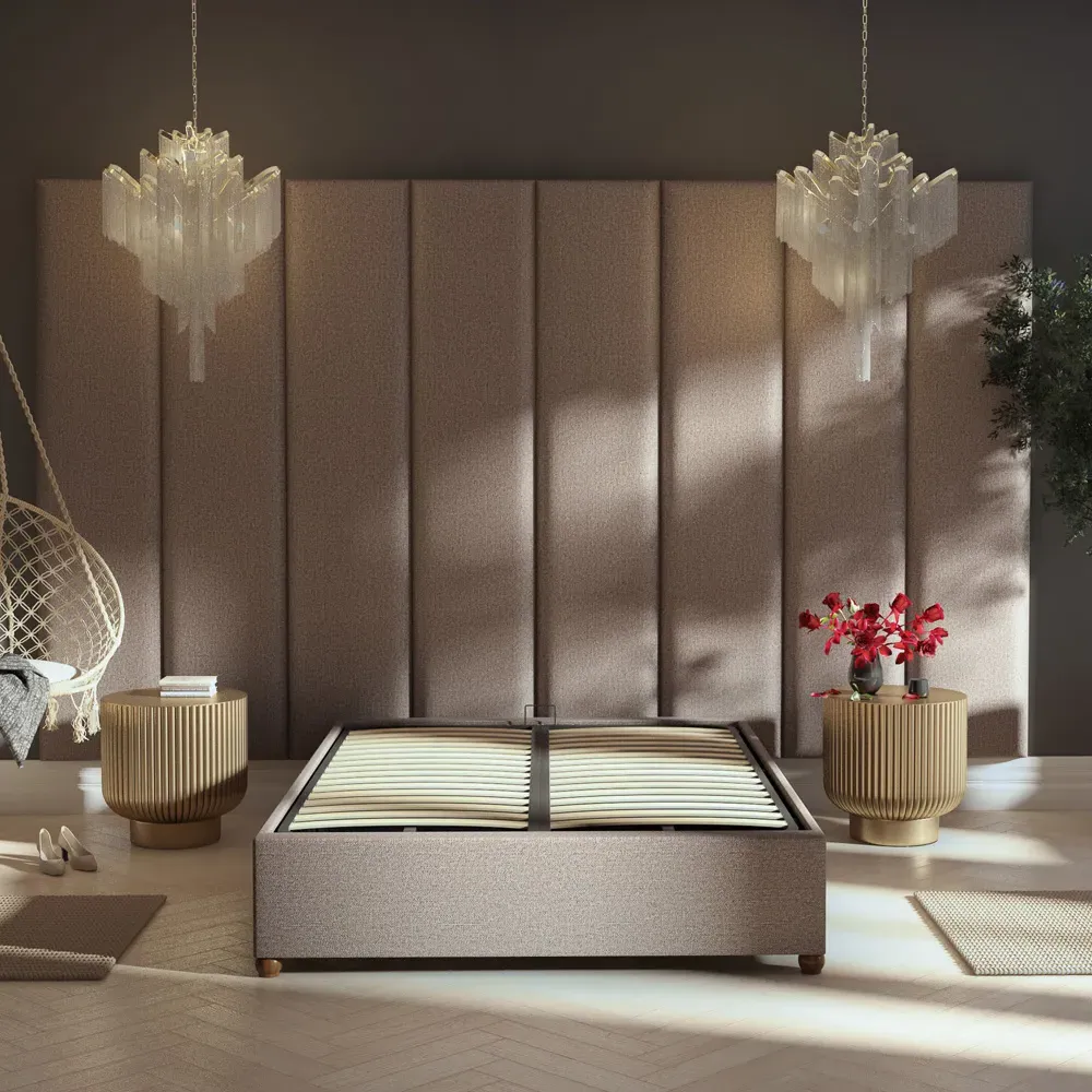 Llewelyn-Bowen Wall Mounted Headboard Panel - Grey, Twill