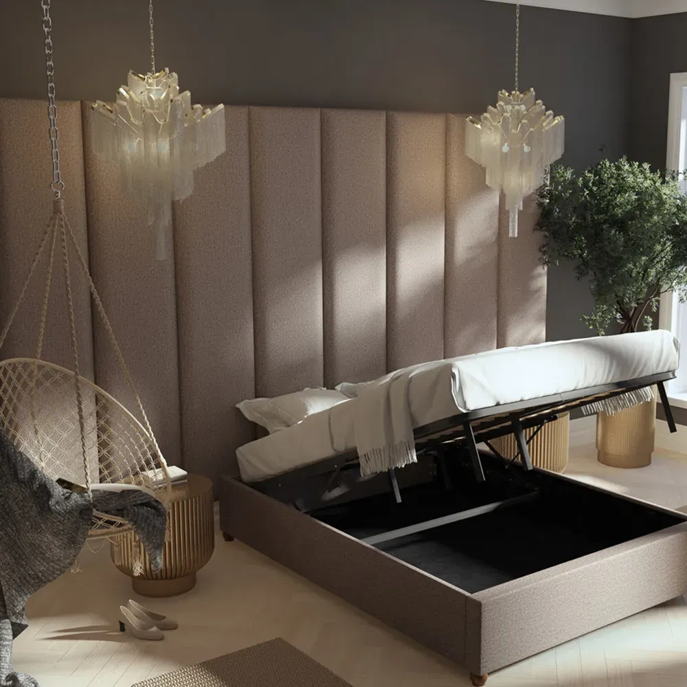 Llewelyn-Bowen Wall Mounted Headboard Panel - Grey, Twill