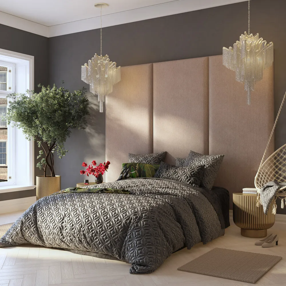 Llewelyn-Bowen Wall Mounted Headboard Panel - Natural, Twill