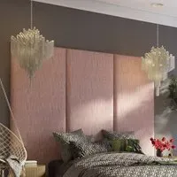 Llewelyn-Bowen Wall Mounted Headboard Panel - Pink, Cotton