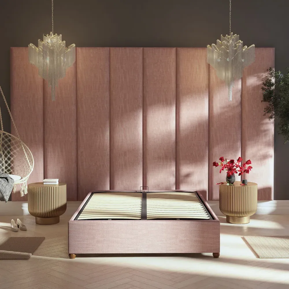 Llewelyn-Bowen Wall Mounted Headboard Panel - Pink, Cotton