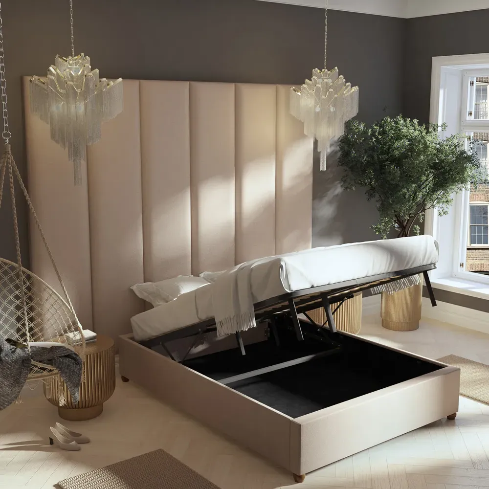 Llewelyn-Bowen Wall Mounted Headboard Panel - White, Linen