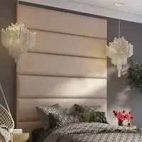 Llewelyn-Bowen Wall Mounted Headboard Panel - White, Linen