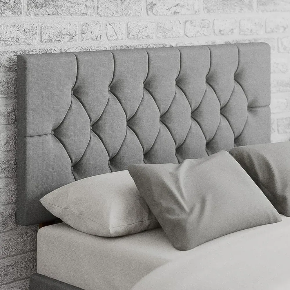 Olivier Double Headboard - Grey, Linen