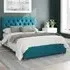 Olivier Double Ottoman Bed with Storage - Teal, Velvet