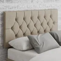 Olivier King Size Headboard - Cream, Linen