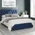Olivier King Size Ottoman Bed with Storage - Blue, Velvet