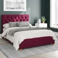 Olivier Single Ottoman Bed with Storage - Berry, Velvet