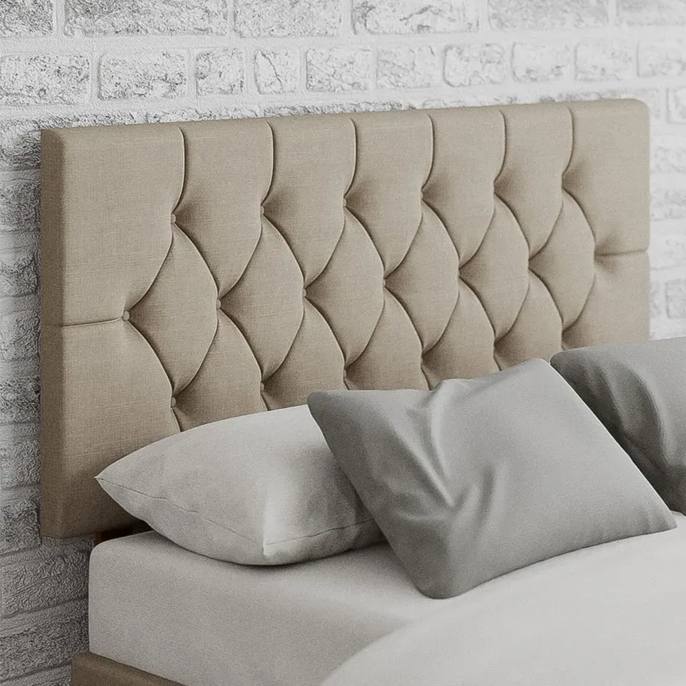 Olivier Small Double Headboard - Cream, Linen