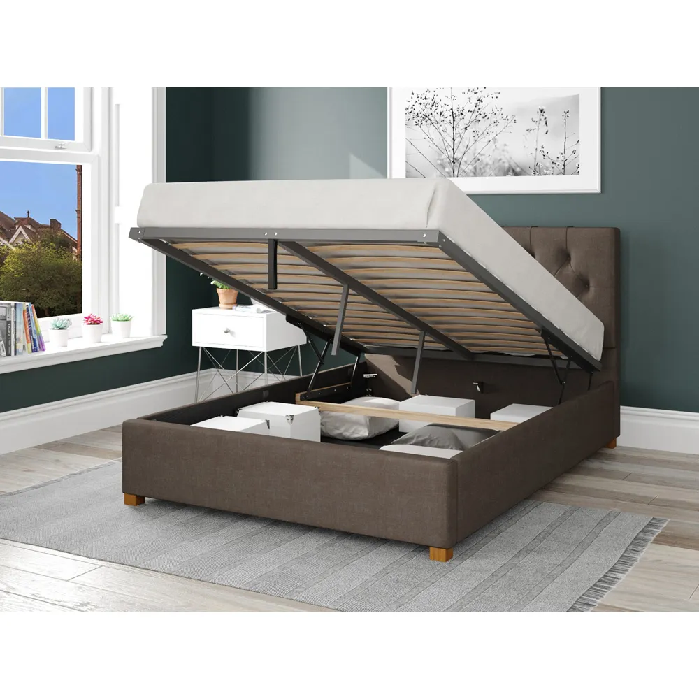 Olivier Small Double Ottoman Bed with Storage - Grey