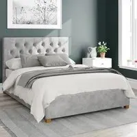 Olivier Small Double Ottoman Bed with Storage - Silver, Linen
