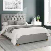 Olivier Super King Ottoman Bed with Storage - Grey, Linen