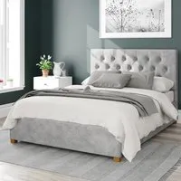 Olivier Super King Ottoman Bed with Storage - Silver, Linen