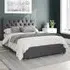 Olivier Super King Ottoman Bed with Storage - Silver, Velvet