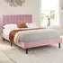 Rosella Double Bed Frame - Pink, Velvet