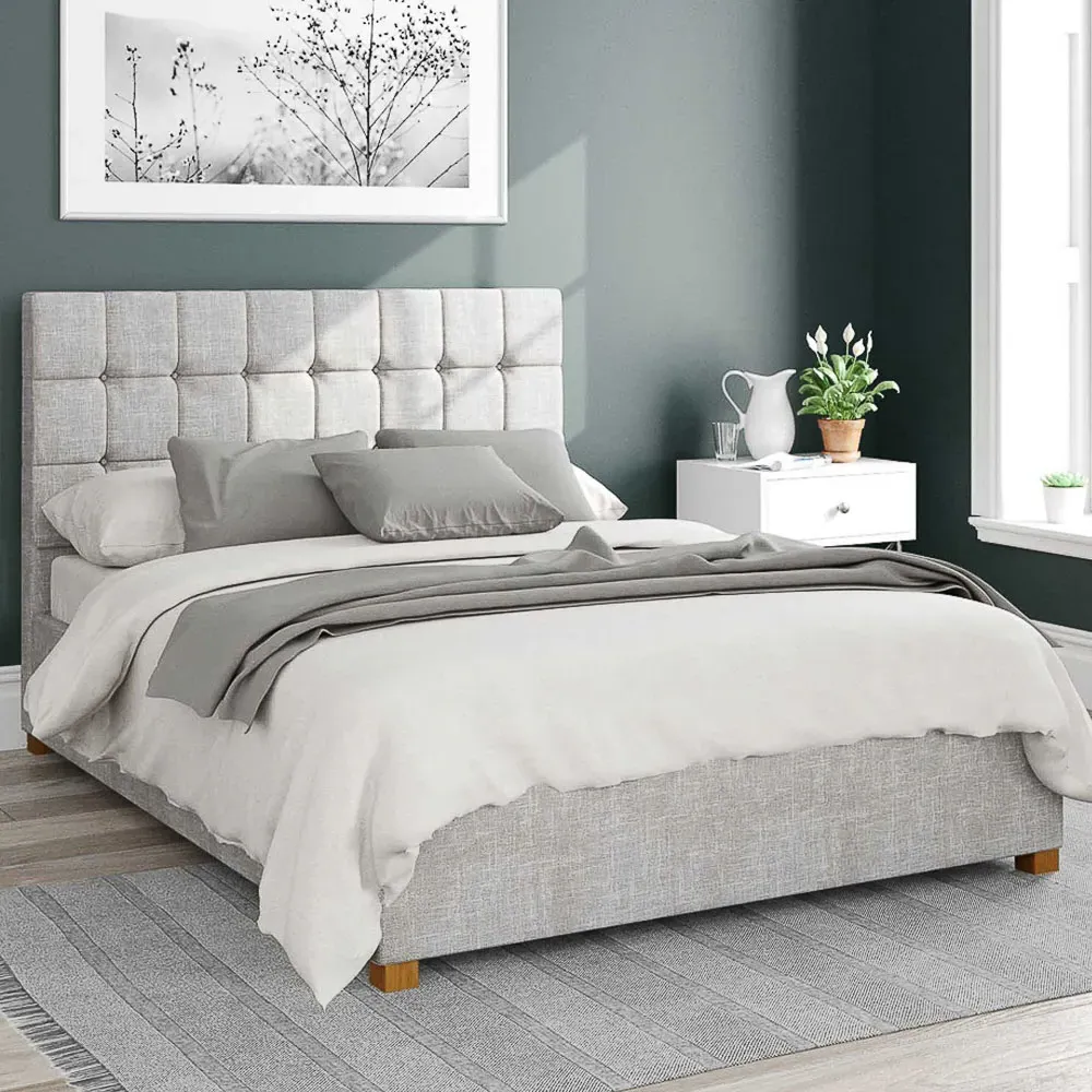 Sinatra Double Ottoman Bed with Storage - Grey, Cotton
