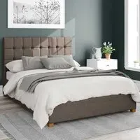 Sinatra Double Ottoman Bed with Storage - Grey, Malham Weave