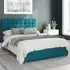 Sinatra Double Ottoman Bed with Storage - Teal, Velvet