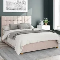 Sinatra King Size Ottoman Bed with Storage - Cream, Twill