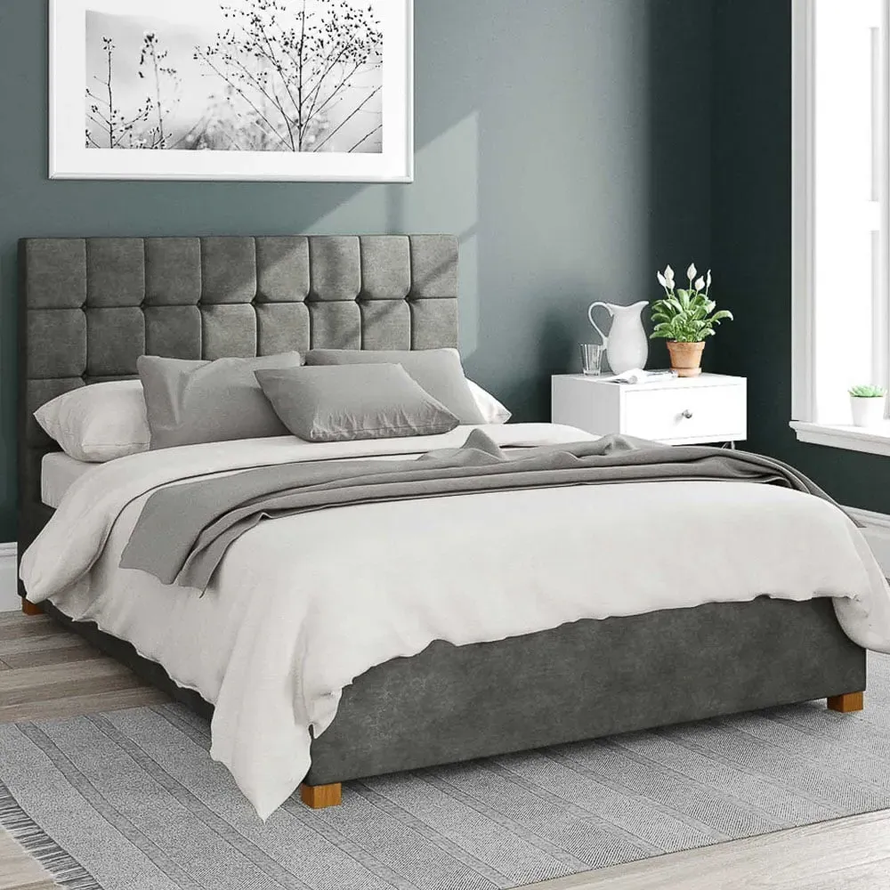 Sinatra King Size Ottoman Bed with Storage - Granite, Linen