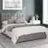 Sinatra Single Ottoman Bed with Storage - Silver, Velour