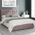 Sinatra Small Double Ottoman Bed with Storage - Blush, Velvet