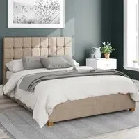 Sinatra Small Double Ottoman Bed with Storage - Mink