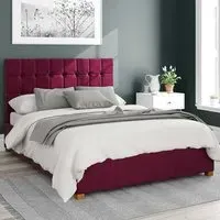 Sinatra Super King Ottoman Bed with Storage - Berry, Velvet