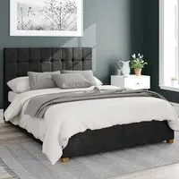 Sinatra Super King Ottoman Bed with Storage - Charcoal, Linen