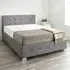 Single Ottoman Storage Bed with End Lift - Grey, Linen