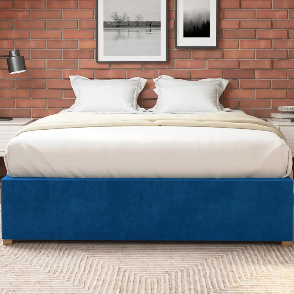 Single Plush Platform Ottoman Bed with Storage - Navy