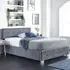 Small Double Ottoman Bed with Storage - Grey, Velvet