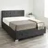 Small Double Ottoman Storage Bed with End Lift - Black, Linen