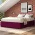 Small Double Plush Platform Ottoman Bed with Storage - Berry