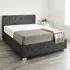 Super King Ottoman Storage Bed with End Lift - Black, Linen