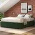 Super King Plush Platform Ottoman Bed with Storage - Green
