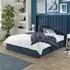Helix Double Ottoman Bed with Storage - Blue, Velvet