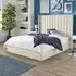 Helix Double Ottoman Bed with Storage - Natural, Velvet
