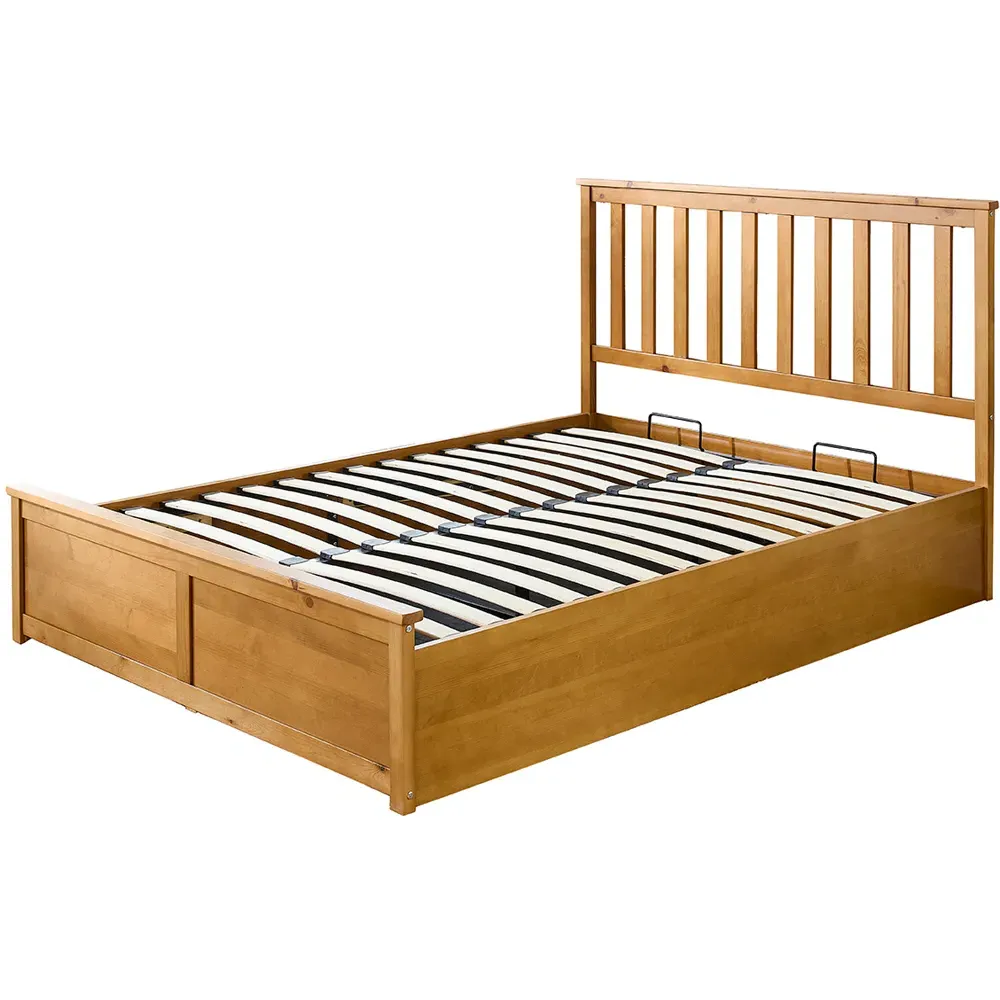 King Size Ottoman Bed with Storage - Brown, Wood