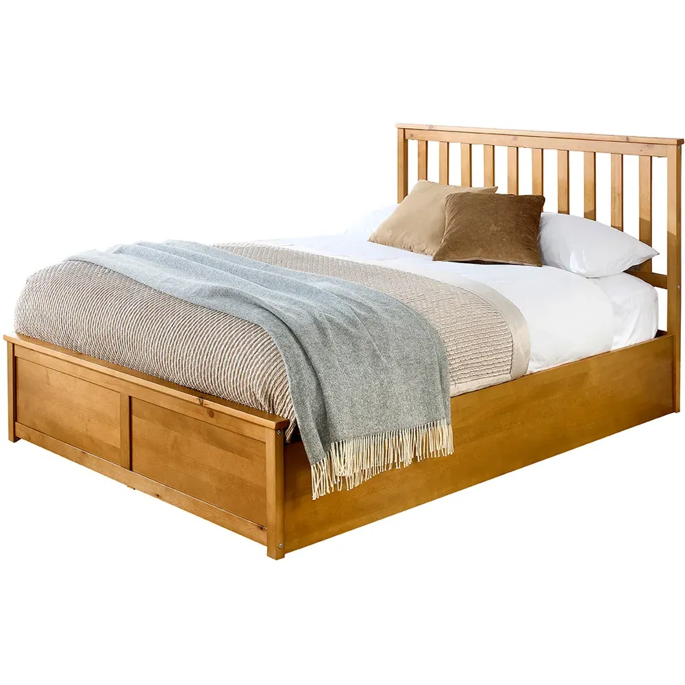 King Size Ottoman Bed with Storage - Brown, Wood