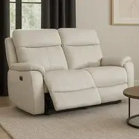 Kingsmere 2-Seater Power Recliner Sofa with USB - Grey, Leather