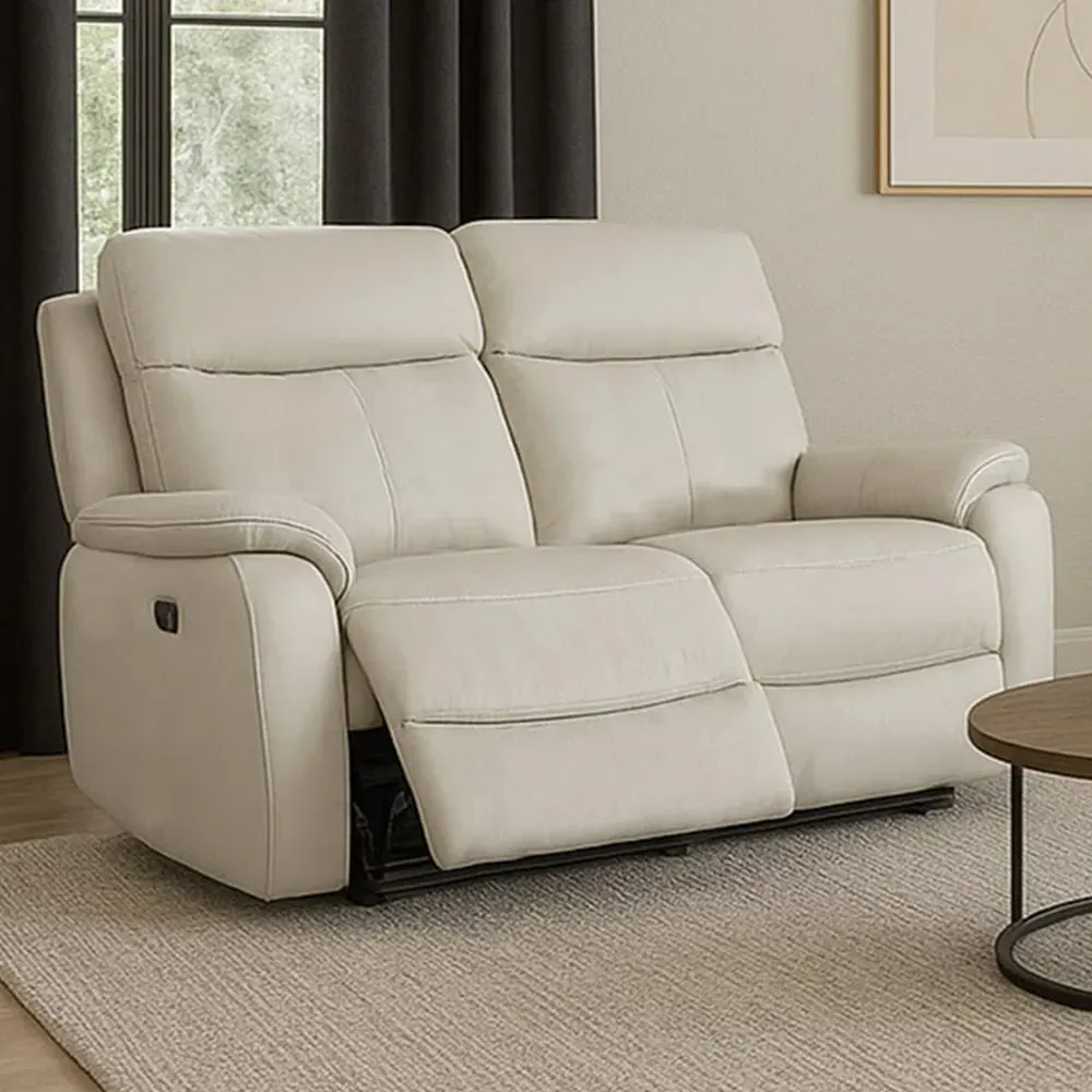 Kingsmere 2-Seater Power Recliner Sofa with USB - Grey, Leather