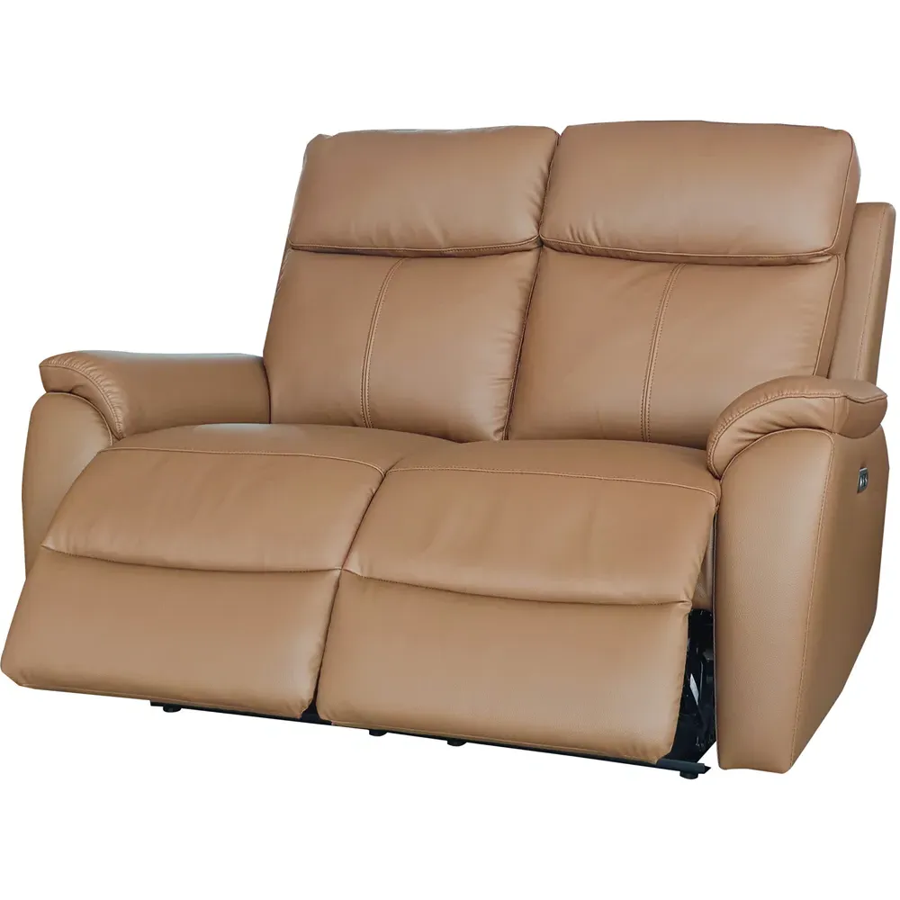 Kingsmere 2-Seater Power Recliner Sofa with USB - Tan, Leather
