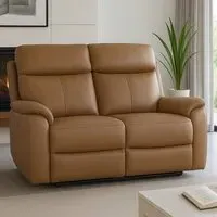 Kingsmere 2-Seater Power Recliner Sofa with USB - Tan, Leather