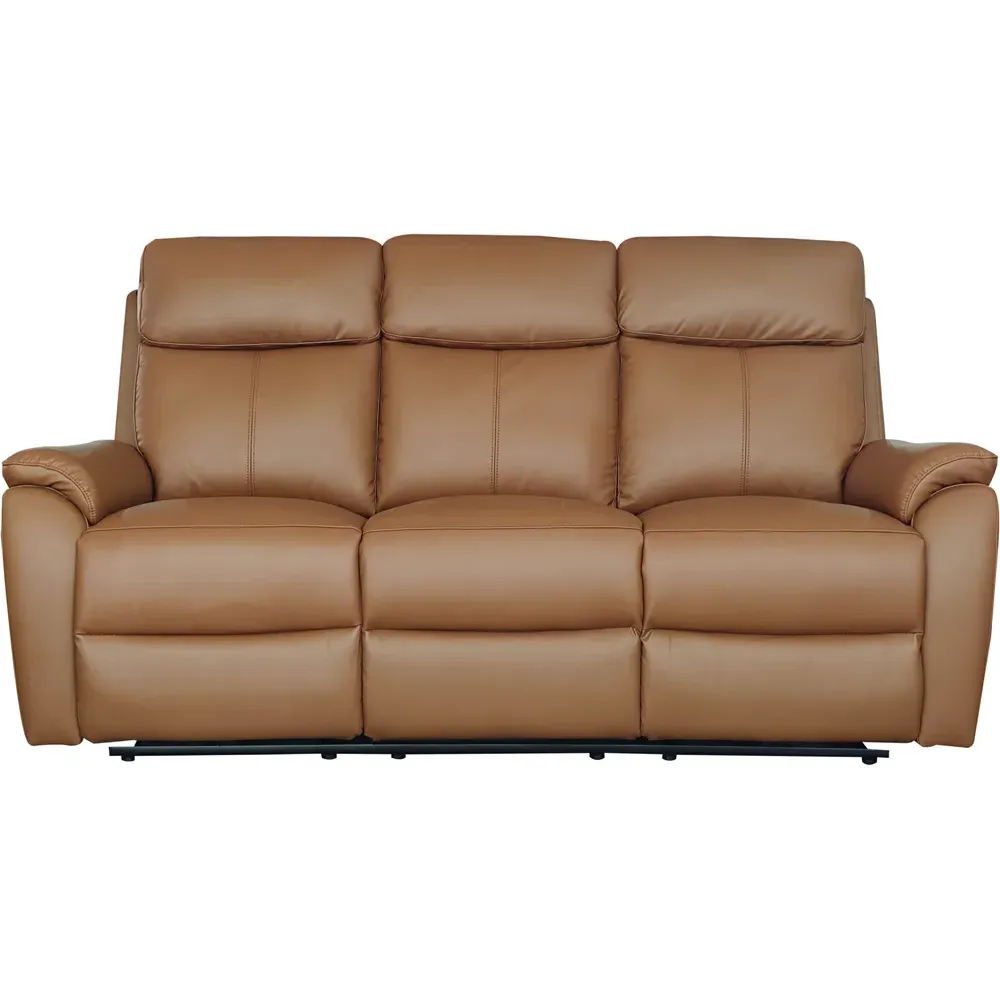 Kingsmere 3-Seater Power Recliner Sofa with USB - Tan, Leather